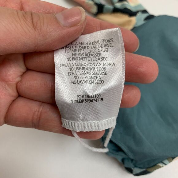 O'Neill Criss Cross Straps Bikini Top Womens S Small Waterfall Floral Front Tie - Picture 12 of 14